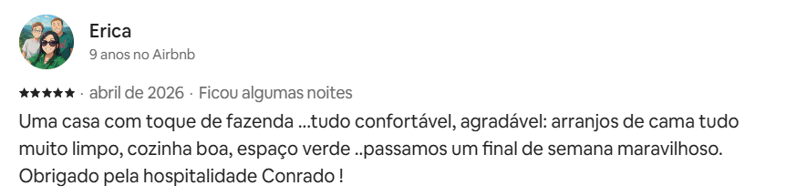 Avaliação de Erica no Airbnb