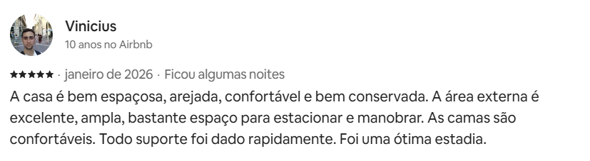 Avaliação de Vinicius no Airbnb